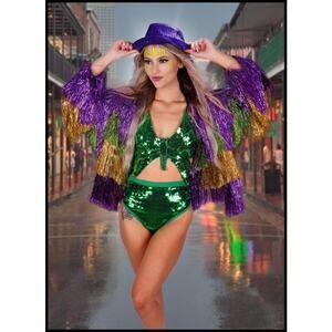 Mardi Gras Fringe Jacket/Vest